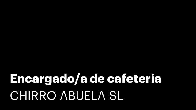 Encargado/a de cafeteria