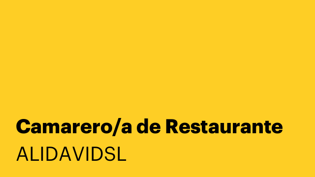 Camarero/a de Restaurante