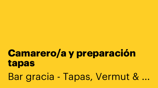 Camarero/a y preparación tapas