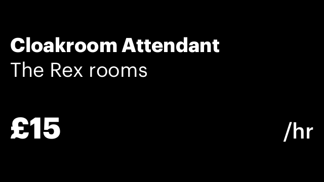Cloakroom Attendant