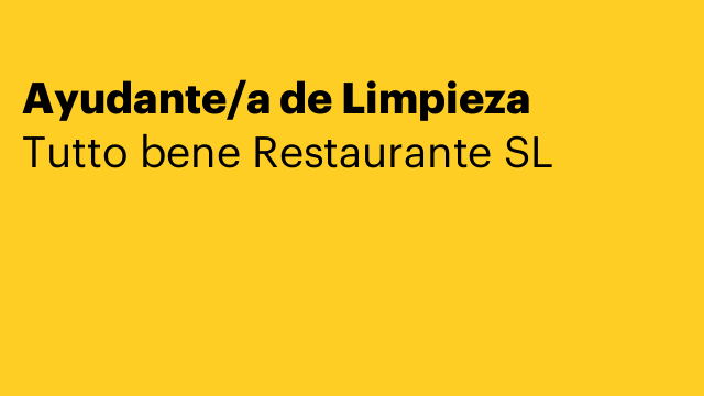 Ayudante/a de Limpieza