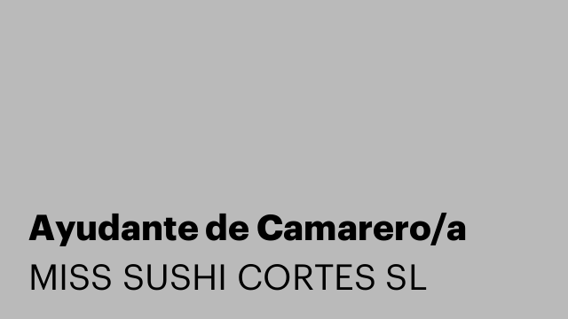 Ayudante de Camarero/a