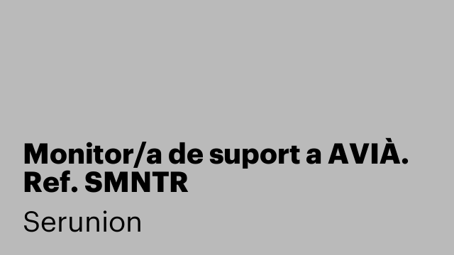 Monitor/a de suport a AVIÀ. Ref. SMNTR