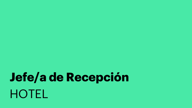 Jefe/a de Recepción