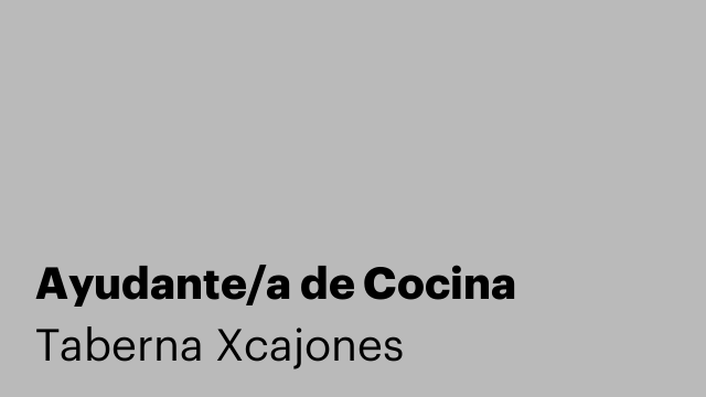 Ayudante/a de Cocina