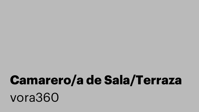 Camarero/a de Sala/Terraza