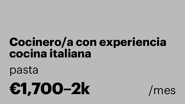 Cocinero/a con experiencia cocina italiana
