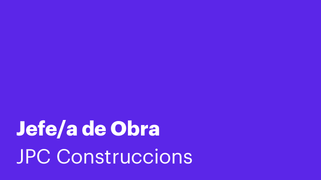 Jefe/a de Obra