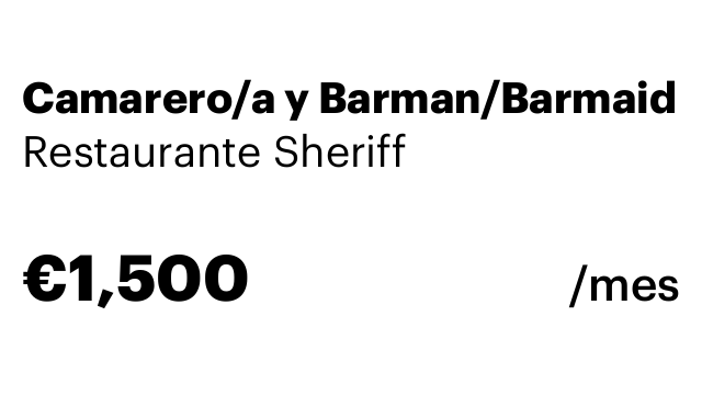 Camarero/a y Barman/Barmaid