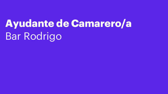 Ayudante de Camarero/a
