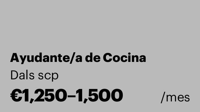 Ayudante/a de Cocina