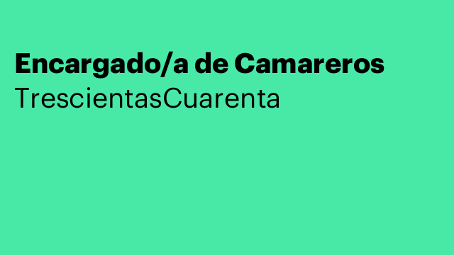 Encargado/a de Camareros