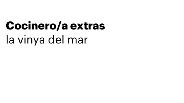 Cocinero/a extras