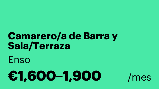 Camarero/a de Barra y Sala/Terraza