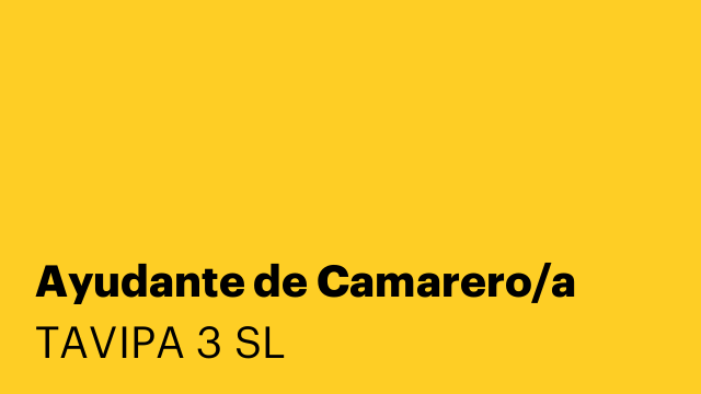Ayudante de Camarero/a