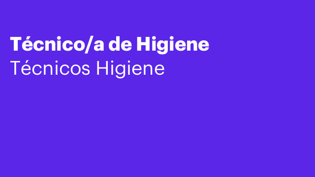 Técnico/a de Higiene