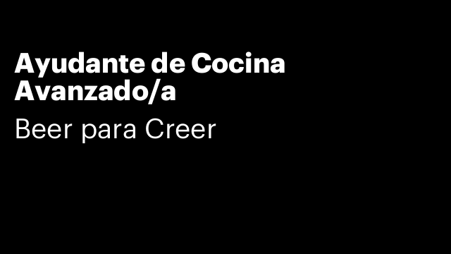 Ayudante de Cocina Avanzado/a