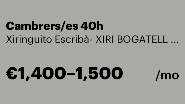 Cambrers/es 40h