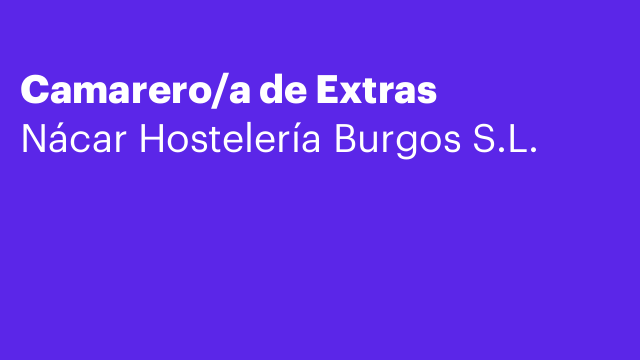 Camarero/a de Extras