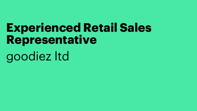 Experienced Retail Sales Representative
