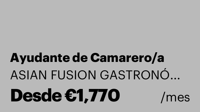 Ayudante de Camarero/a