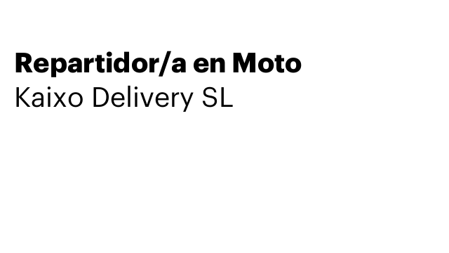 Repartidor/a en Moto