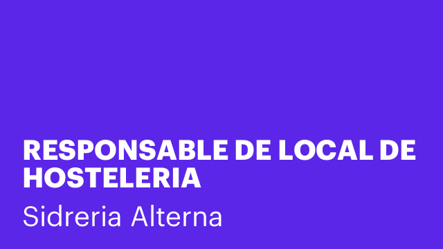 RESPONSABLE DE LOCAL DE HOSTELERIA