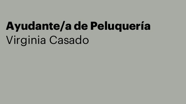 Ayudante/a de Peluquería