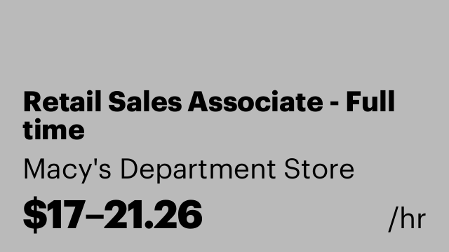 Retail Sales Associate - Full time
