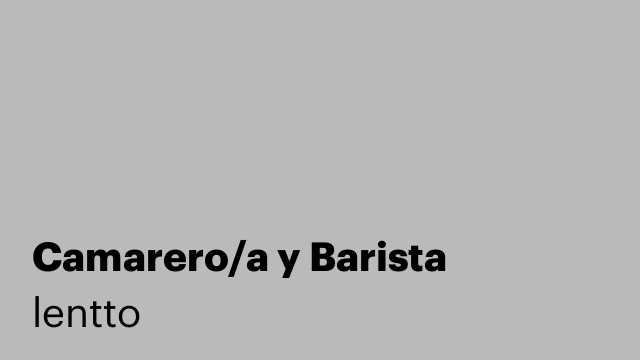 Camarero/a y Barista