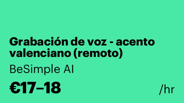 Grabación de voz - acento valenciano (remoto)