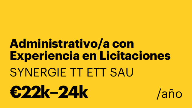 Administrativo/a con Experiencia en Licitaciones