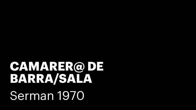 CAMARER@ DE BARRA/SALA
