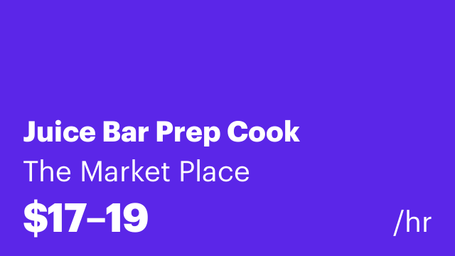 Juice Bar Prep Cook