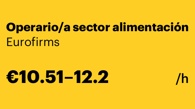 Operario/a sector alimentación