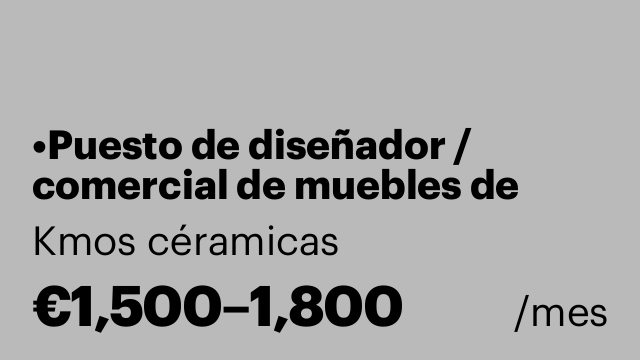 •	Puesto de diseñador / comercial de muebles de cocinas y baños