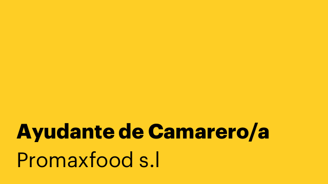 Ayudante de Camarero/a