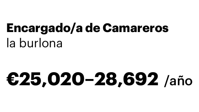 Encargado/a de Camareros