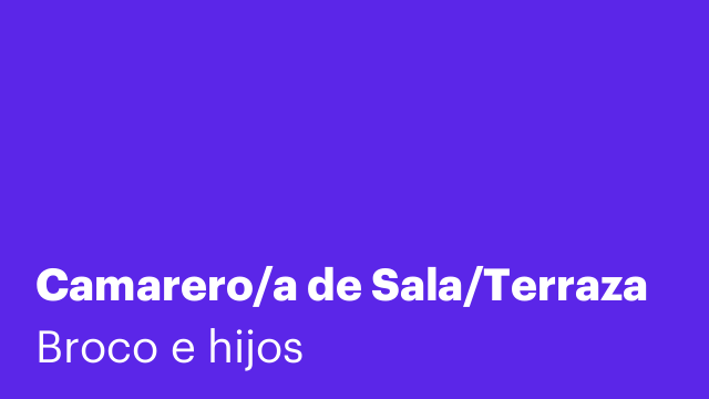 Camarero/a de Sala/Terraza