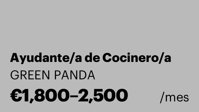 Ayudante/a de Cocinero/a