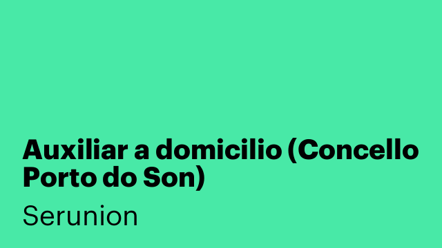 Auxiliar a domicilio (Concello Porto do Son)