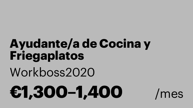Ayudante/a de Cocina y Friegaplatos