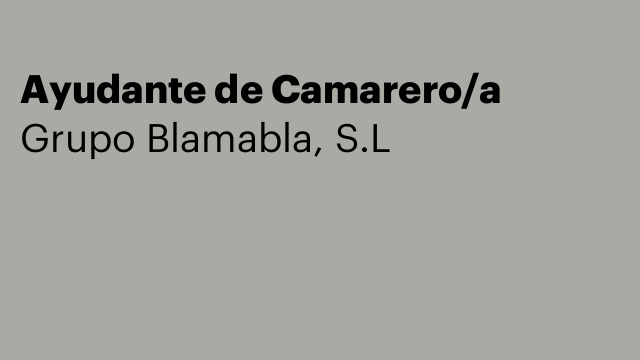 Ayudante de Camarero/a