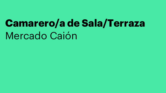 Camarero/a de Sala/Terraza