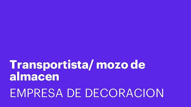 Transportista/ mozo de almacen