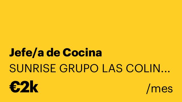Jefe/a de Cocina
