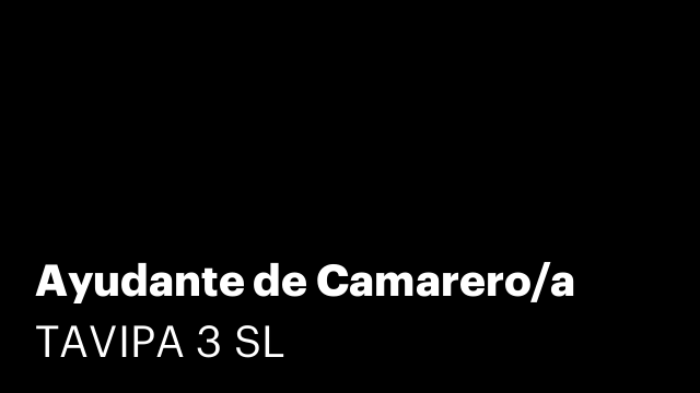 Ayudante de Camarero/a