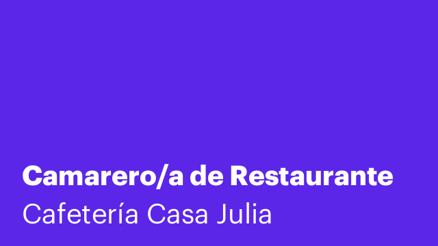 Camarero/a de Restaurante
