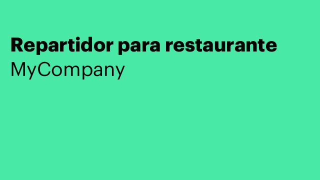 Repartidor para restaurante