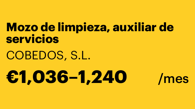Mozo de limpieza, auxiliar de servicios